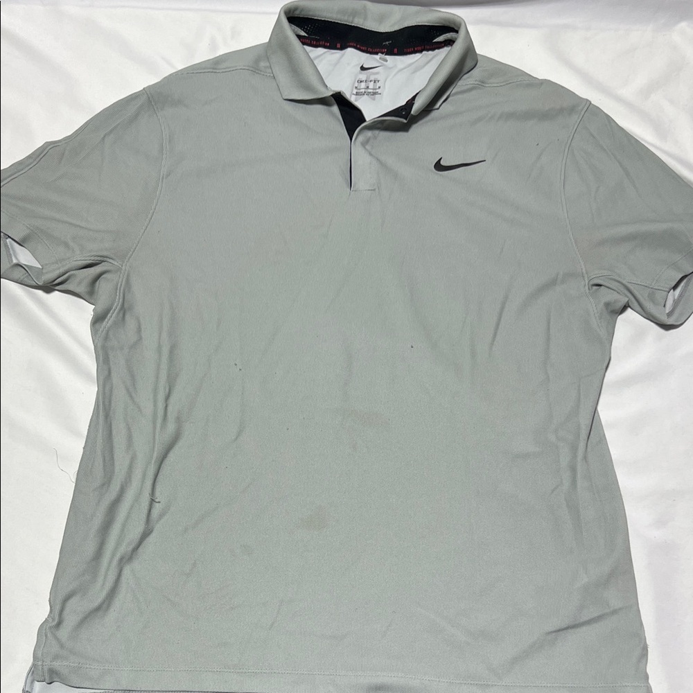 Nike Tiger Woods Collection Polo Shirt Mens Sz M Gray Lightweight Golf